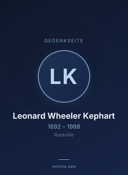 Gedenkportrait von Leonard Wheeler Kephart