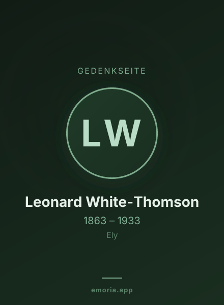 Gedenkportrait von Leonard White-Thomson
