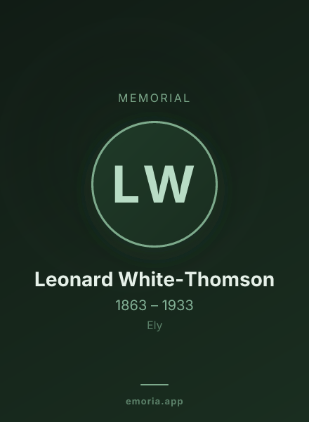 Memorial portrait of Leonard White-Thomson