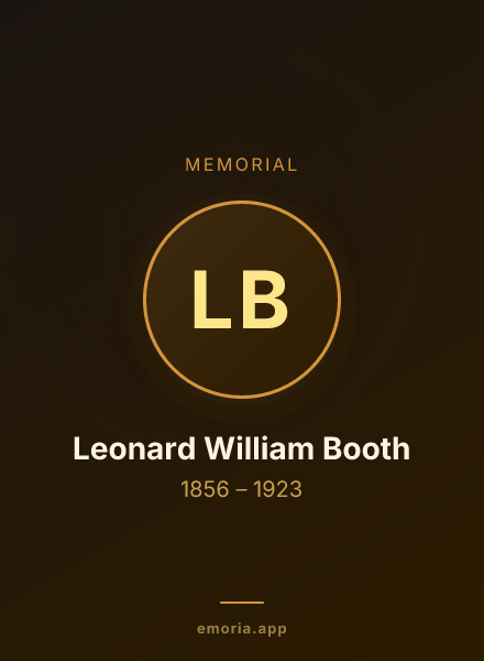 Memorial portrait of Leonard William Booth