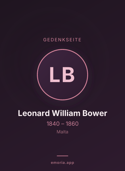 Gedenkportrait von Leonard William Bower