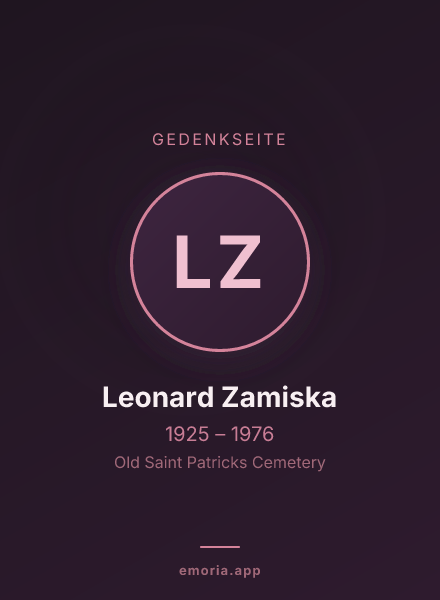 Gedenkportrait von Leonard Zamiska