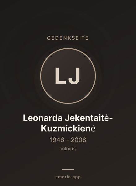 Gedenkportrait von Leonarda Jekentaitė-Kuzmickienė