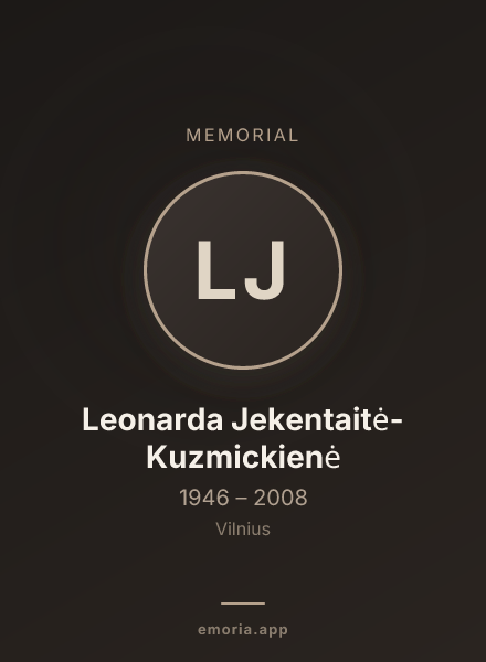 Memorial portrait of Leonarda Jekentaitė-Kuzmickienė