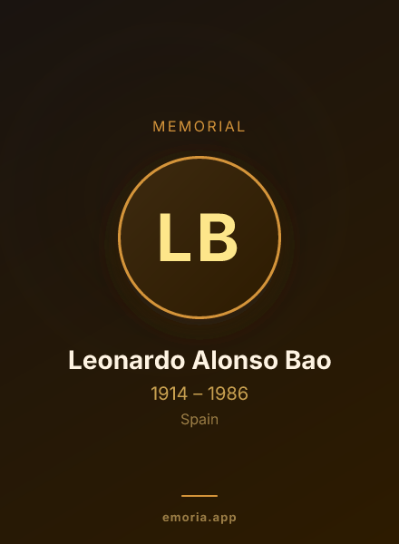 Memorial portrait of Leonardo Alonso Bao