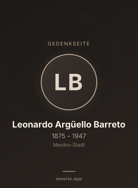 Gedenkportrait von Leonardo Argüello Barreto