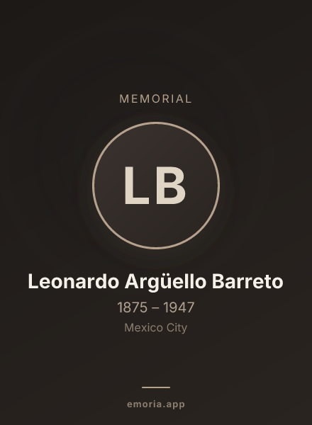 Memorial portrait of Leonardo Argüello Barreto