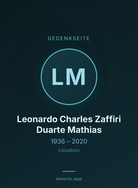 Gedenkportrait von Leonardo Charles Zaffiri Duarte Mathias