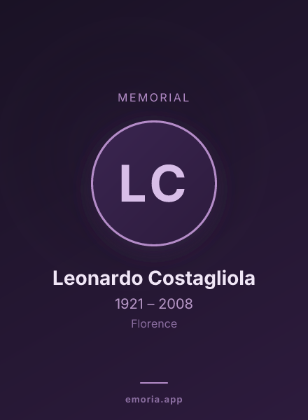 Memorial portrait of Leonardo Costagliola
