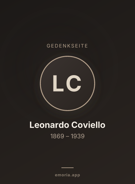 Gedenkportrait von Leonardo Coviello