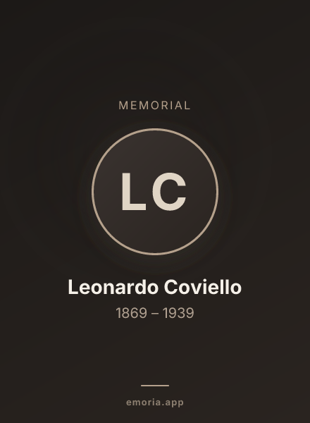 Memorial portrait of Leonardo Coviello