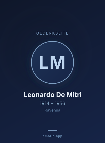 Gedenkportrait von Leonardo De Mitri
