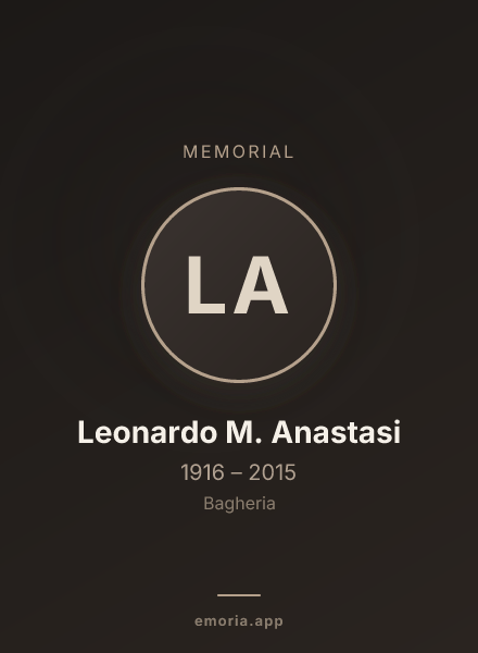 Memorial portrait of Leonardo M. Anastasi