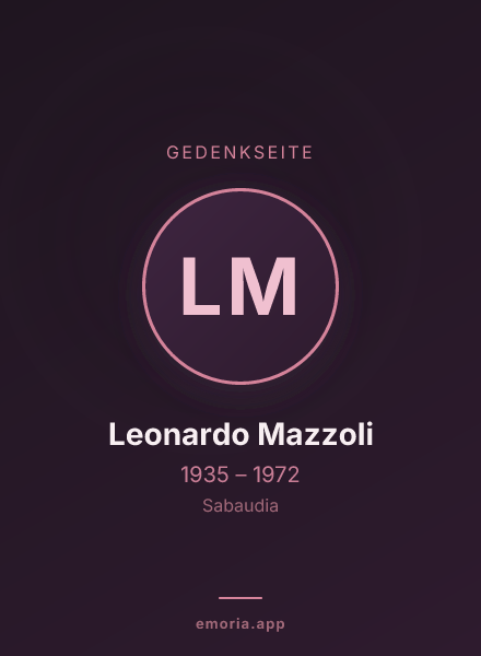 Gedenkportrait von Leonardo Mazzoli