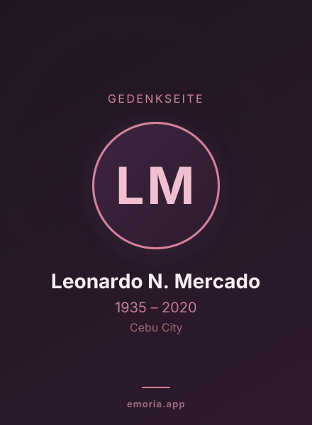 Gedenkportrait von Leonardo N. Mercado