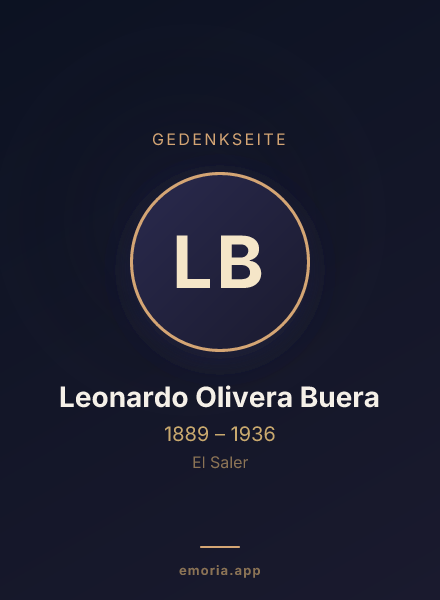 Gedenkportrait von Leonardo Olivera Buera