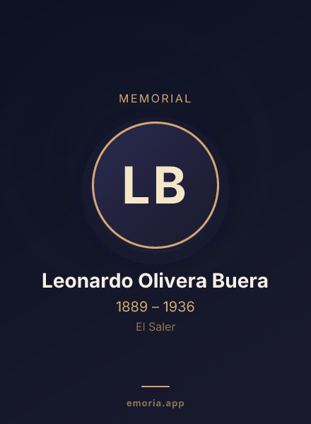 Memorial portrait of Leonardo Olivera Buera