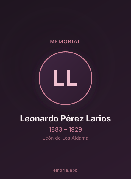 Memorial portrait of Leonardo Pérez Larios
