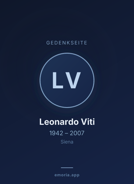 Gedenkportrait von Leonardo Viti