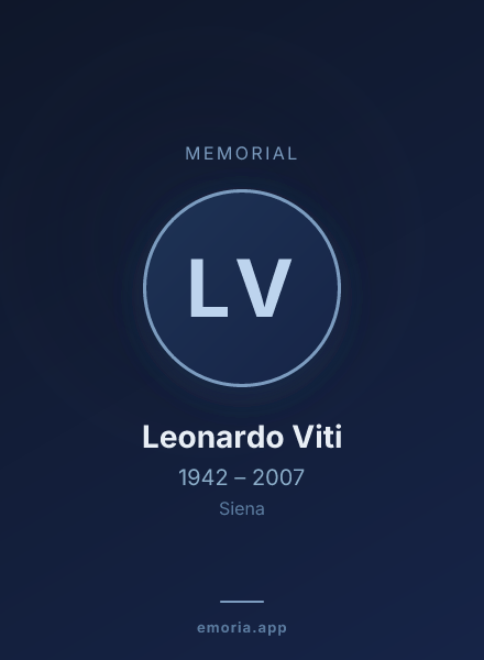Memorial portrait of Leonardo Viti