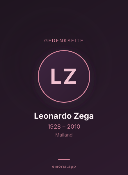Gedenkportrait von Leonardo Zega
