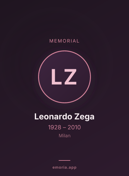 Memorial portrait of Leonardo Zega