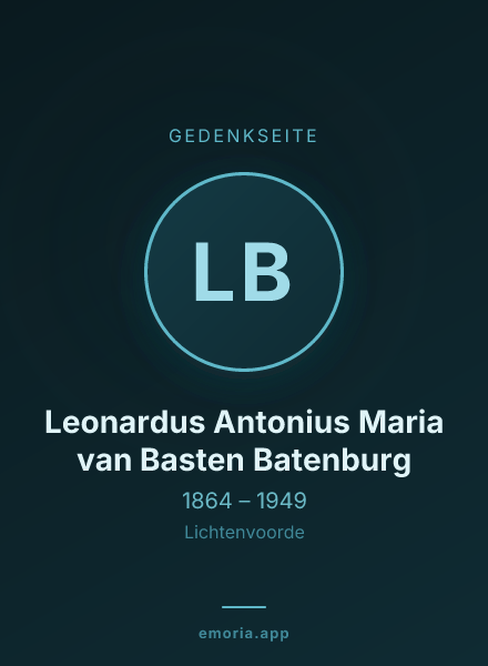 Gedenkportrait von Leonardus Antonius Maria van Basten Batenburg