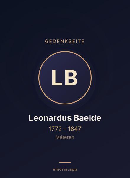 Gedenkportrait von Leonardus Baelde