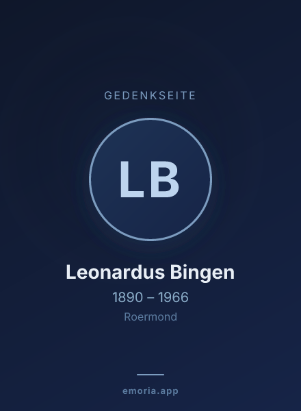 Gedenkportrait von Leonardus Bingen