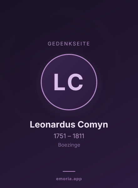 Gedenkportrait von Leonardus Comyn
