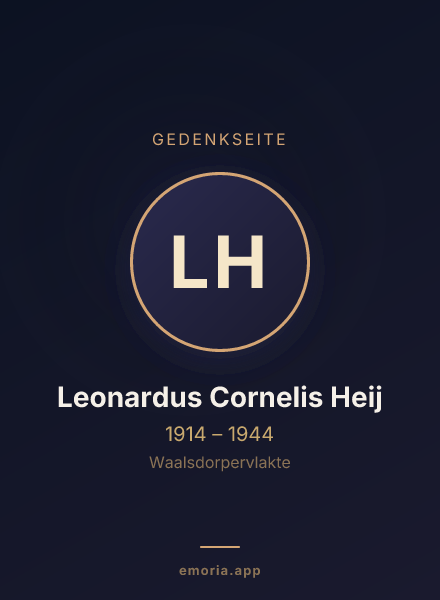 Gedenkportrait von Leonardus Cornelis Heij