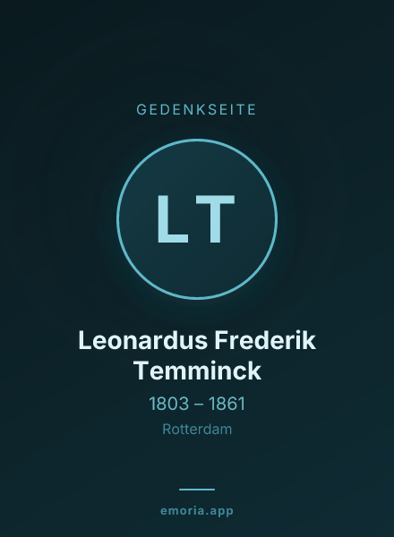 Gedenkportrait von Leonardus Frederik Temminck