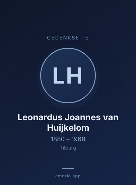 Gedenkportrait von Leonardus Joannes van Huijkelom