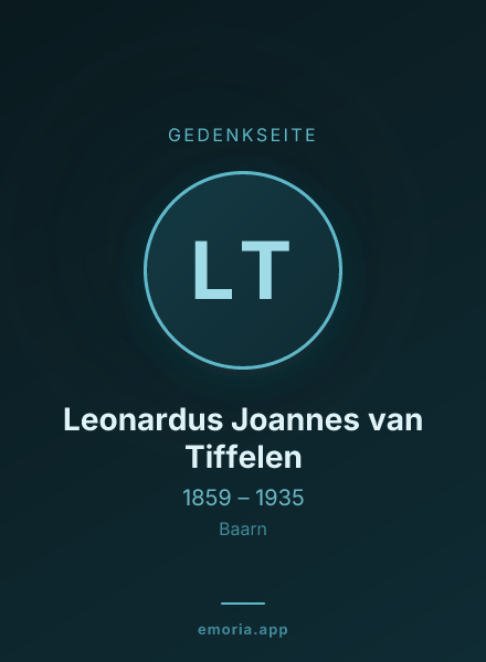 Gedenkportrait von Leonardus Joannes van Tiffelen