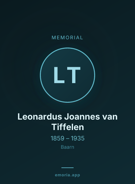Memorial portrait of Leonardus Joannes van Tiffelen