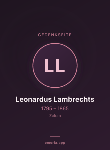 Gedenkportrait von Leonardus Lambrechts