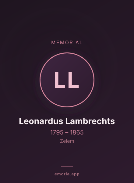 Memorial portrait of Leonardus Lambrechts