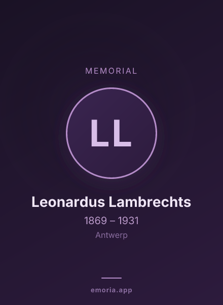Memorial portrait of Leonardus Lambrechts