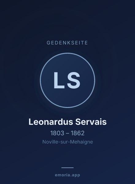 Gedenkportrait von Leonardus Servais
