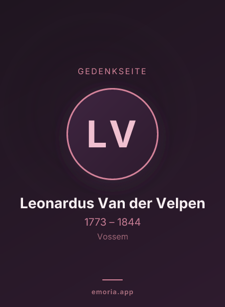 Gedenkportrait von Leonardus Van der Velpen