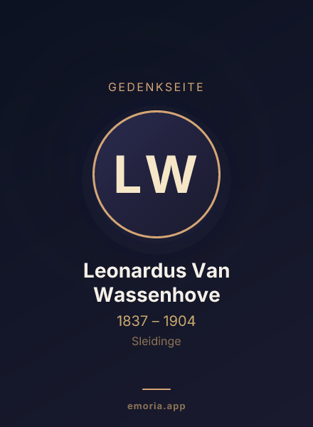 Gedenkportrait von Leonardus Van Wassenhove