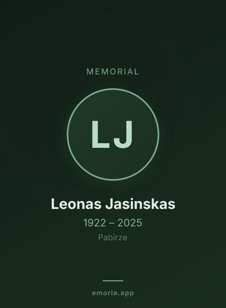 Memorial portrait of Leonas Jasinskas