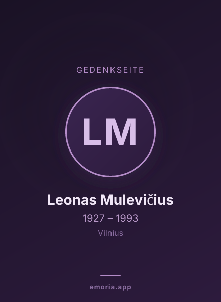 Gedenkportrait von Leonas Mulevičius