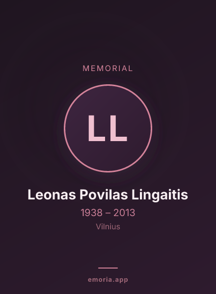 Memorial portrait of Leonas Povilas Lingaitis