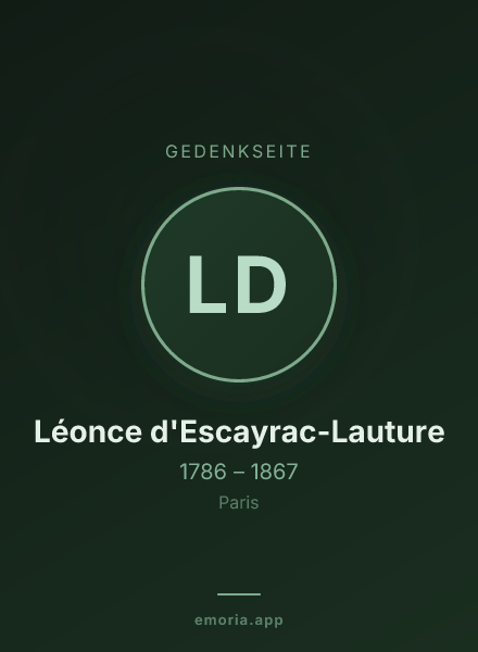 Gedenkportrait von Léonce d'Escayrac-Lauture