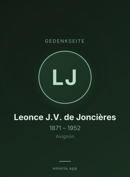 Gedenkportrait von Leonce J.V. de Joncières