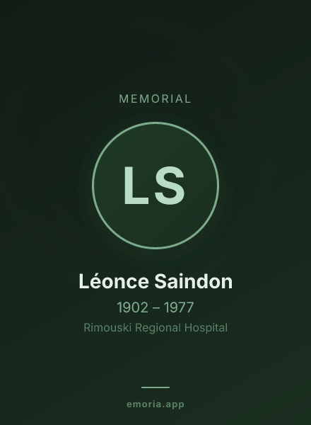 Memorial portrait of Léonce Saindon