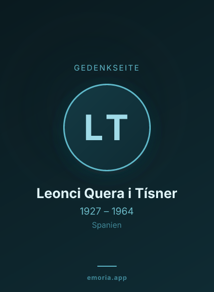 Gedenkportrait von Leonci Quera i Tísner