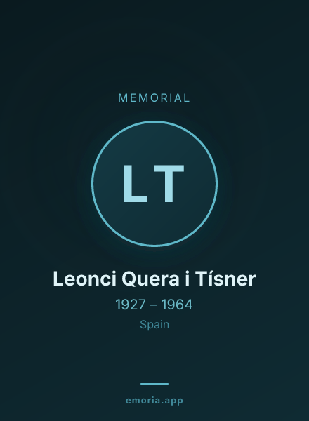 Memorial portrait of Leonci Quera i Tísner