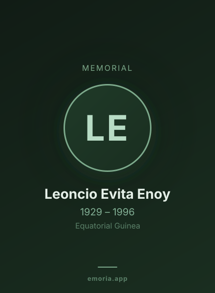 Memorial portrait of Leoncio Evita Enoy